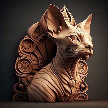 3D модель Кішка сфінкс (STL)